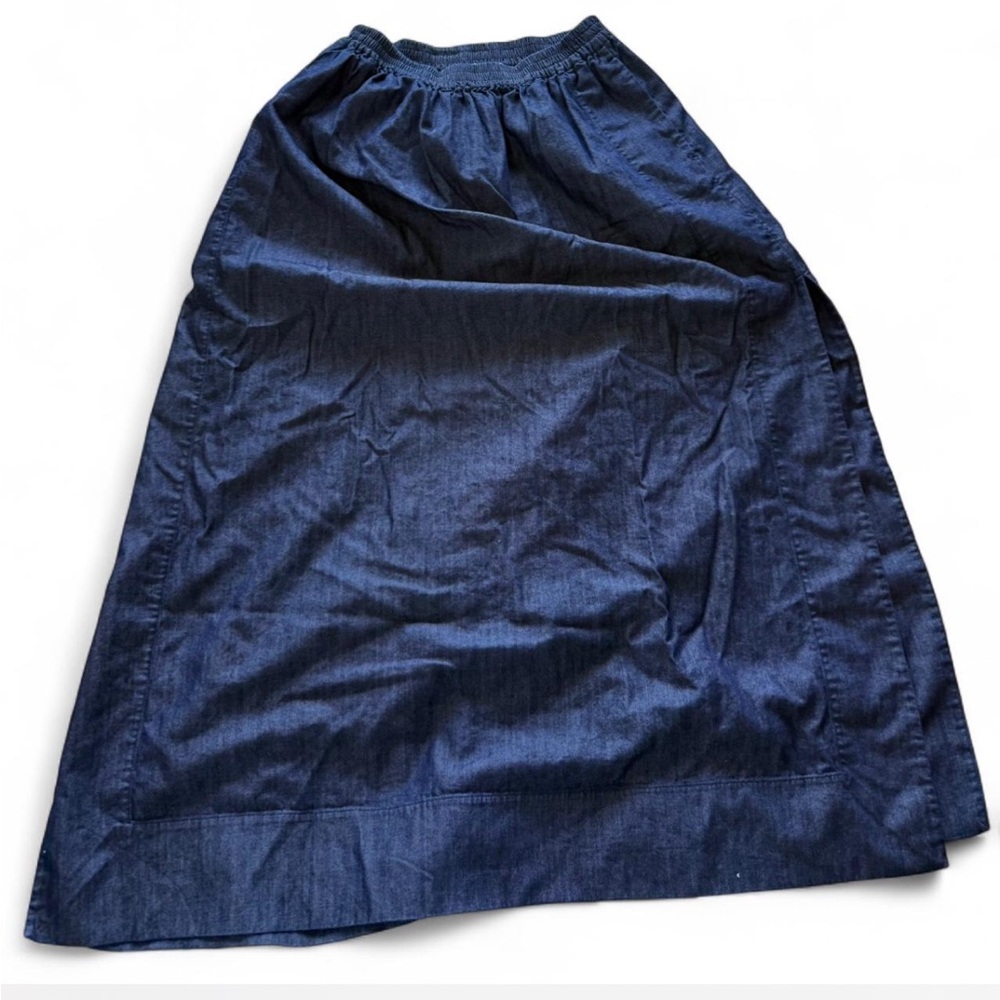 COS Dark Blue Maxi Skirt with Side Slits